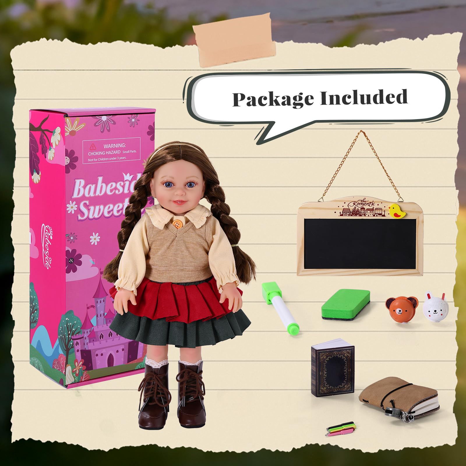 BABESIDE mini chalkboard and accessories promote immersive learning scenarios