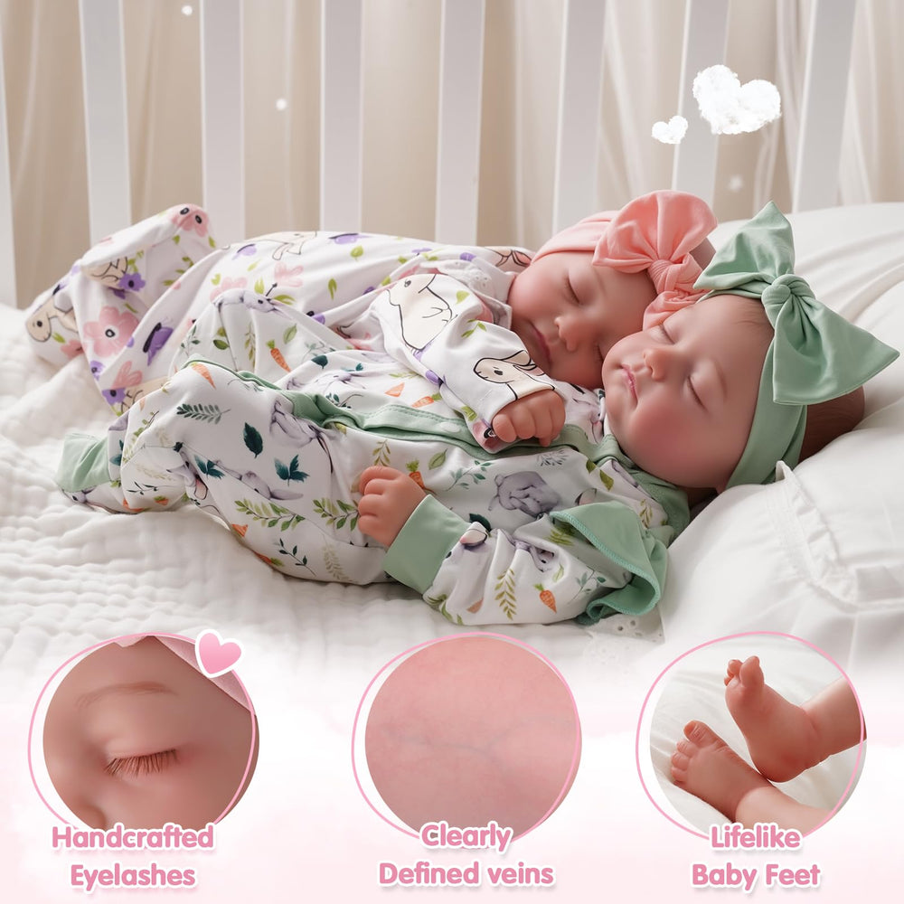 BABESIDE newborn 20 inch doll headband hat, charming realism for role play.