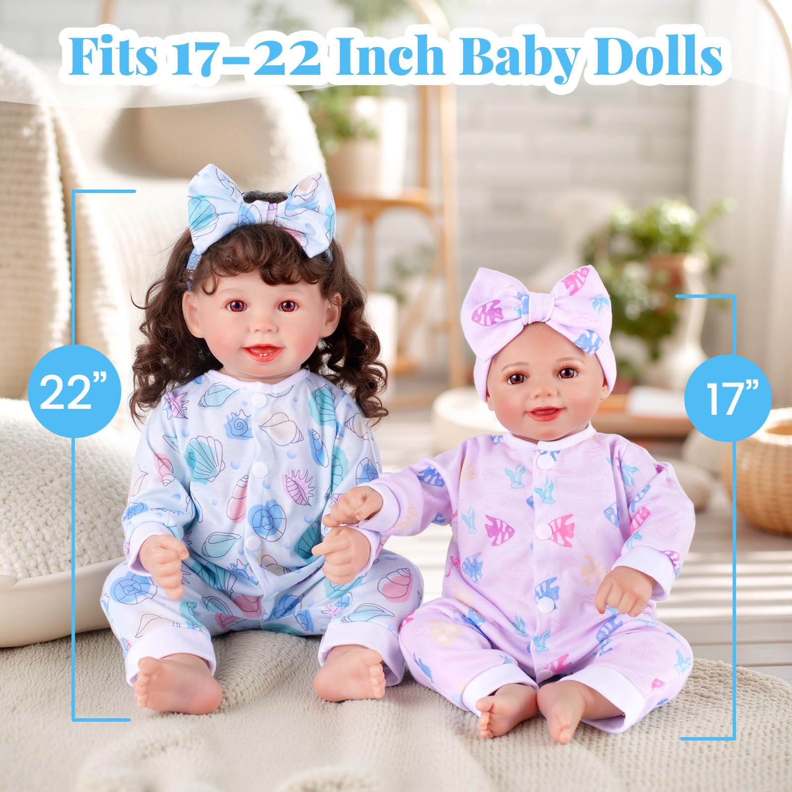 BABESIDE whale-pattern outfit adds charming sea-life flair to doll play.