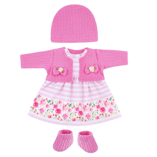 BABESIDE pink doll clothes set with floral accents for gentle, imaginative dress-up