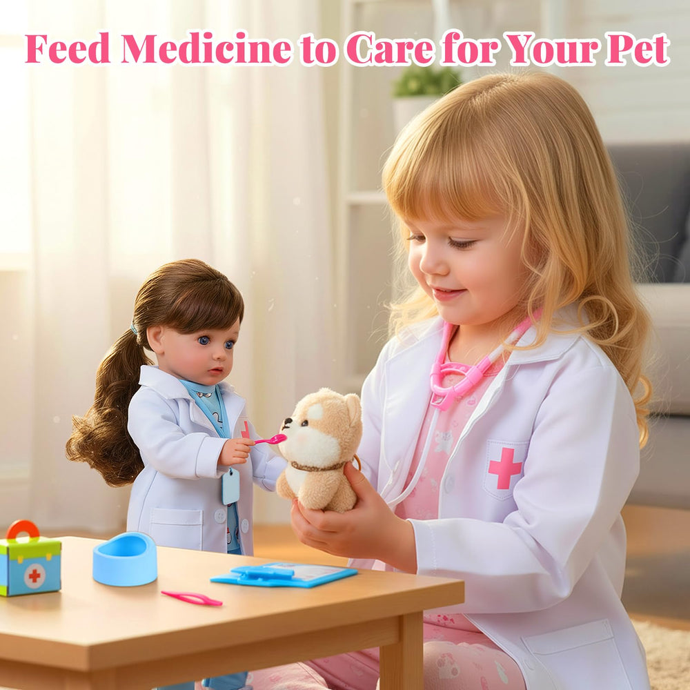BABESIDE pink stethoscope with doll for caring simulation