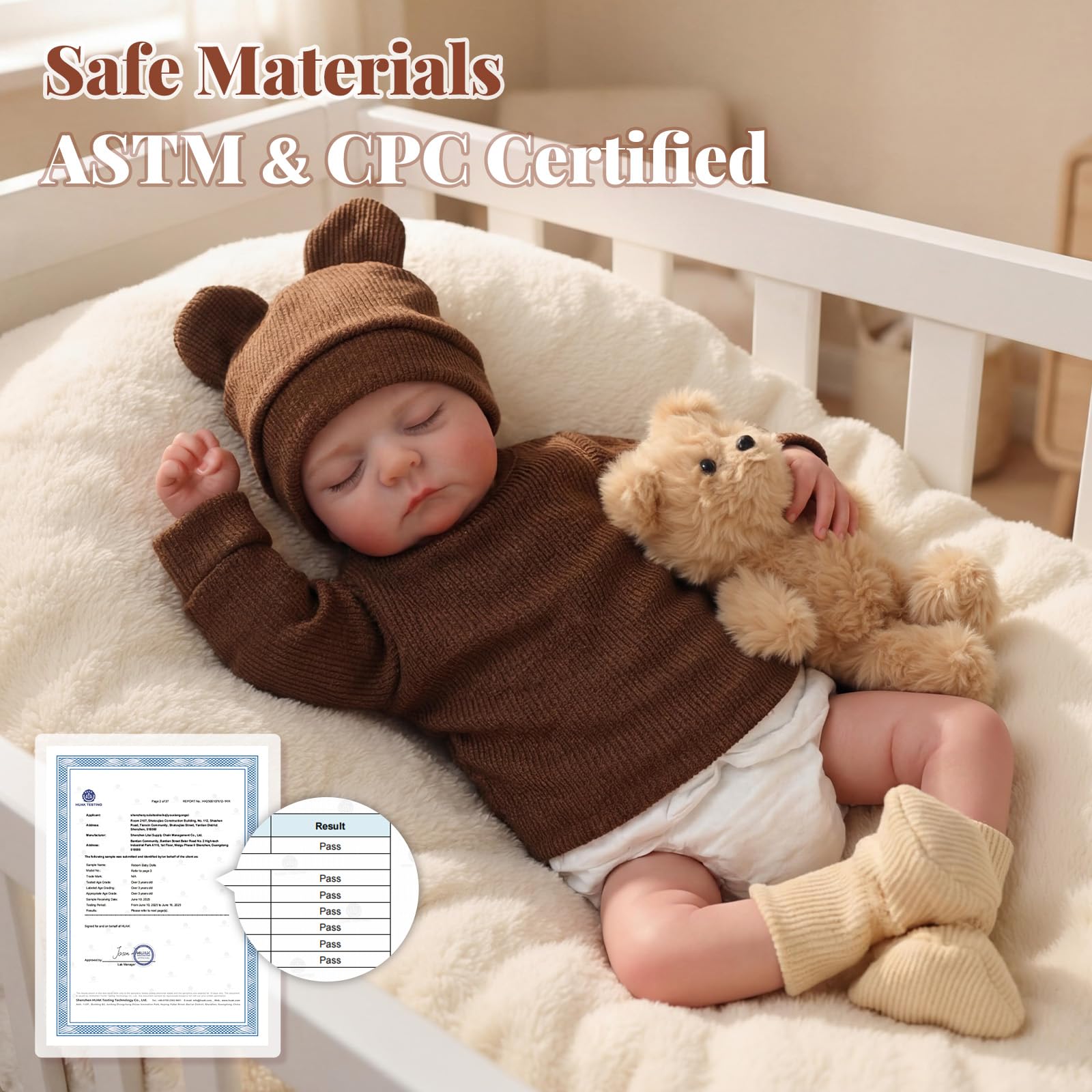 BABESIDE Reborn Doll Boy with vinyl skin for realistic texture.