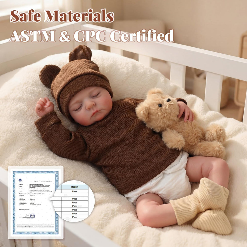 BABESIDE Reborn Doll Boy with vinyl skin for realistic texture.