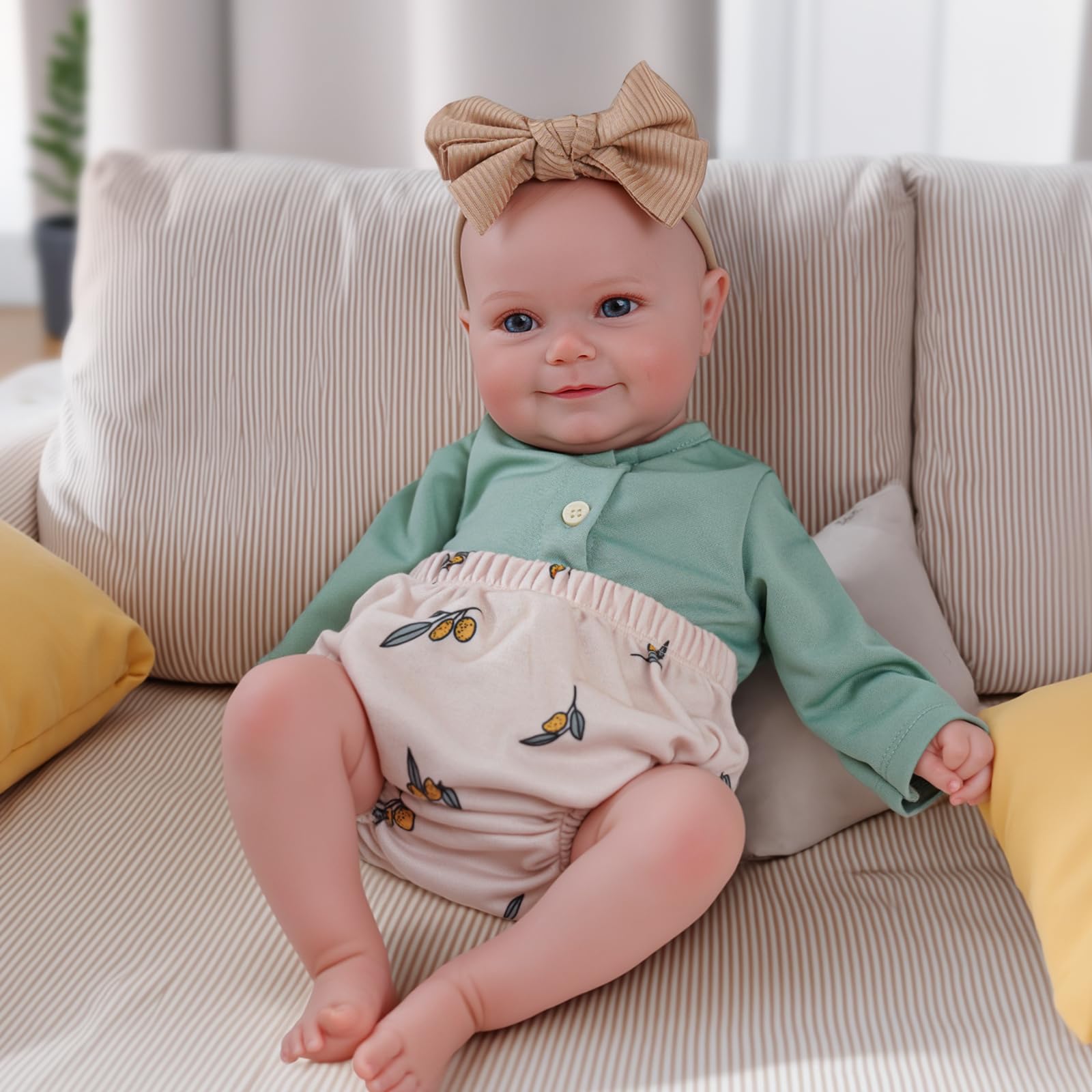 BABESIDE Reborn Baby Dolls smiling face close-up showcases lifelike expression