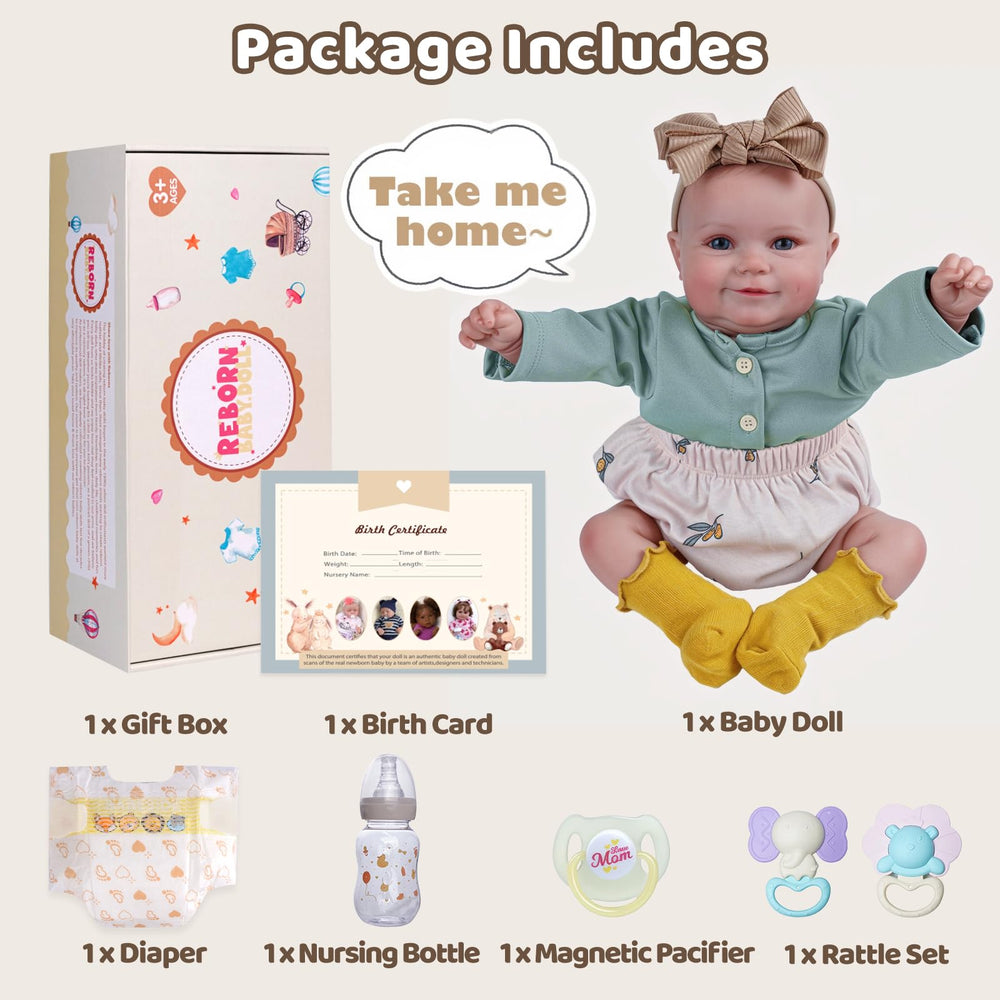 BABESIDE Reborn Baby Dolls soft vinyl limbs and cloth body for cuddly play
