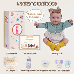BABESIDE Reborn Baby Dolls soft vinyl limbs and cloth body for cuddly play