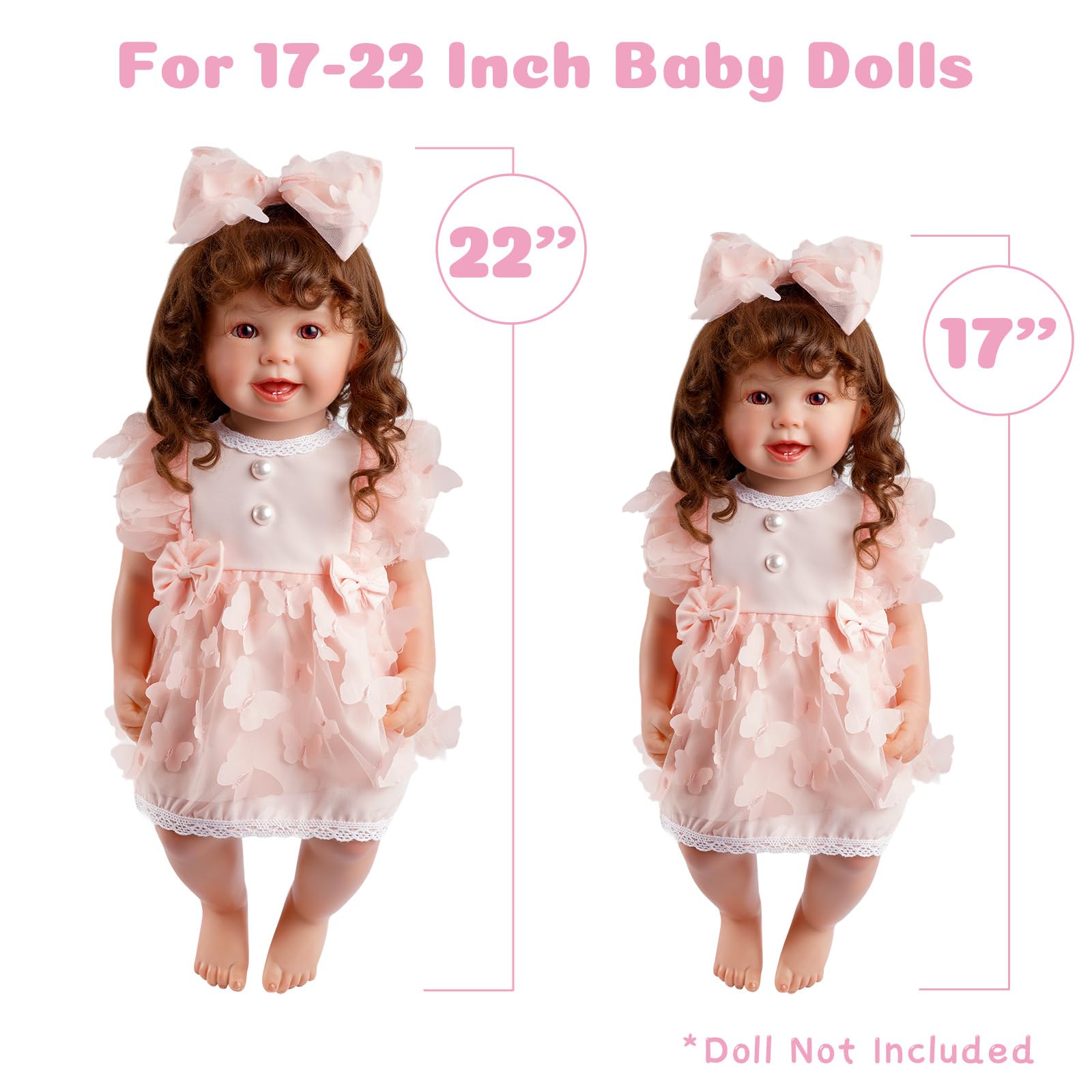 BABESIDE pink hat completes the dress for 17-22 inch dolls