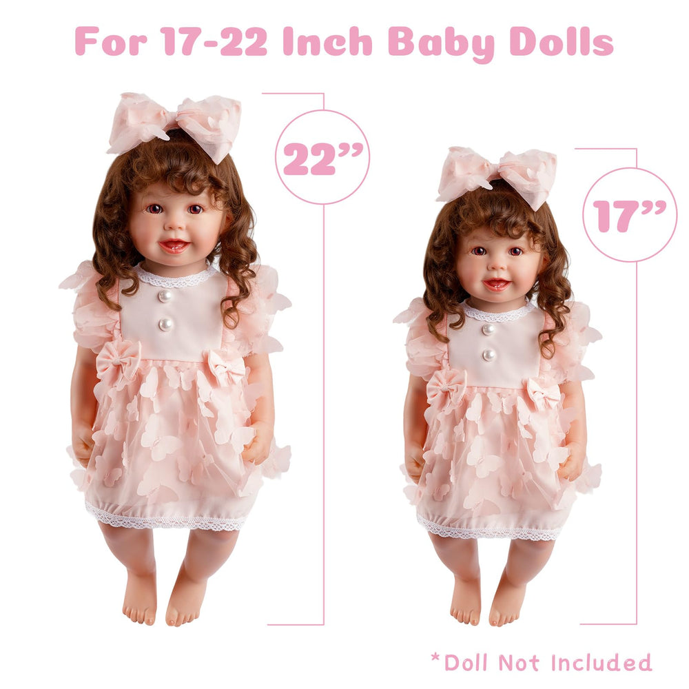 BABESIDE pink hat completes the dress for 17-22 inch dolls