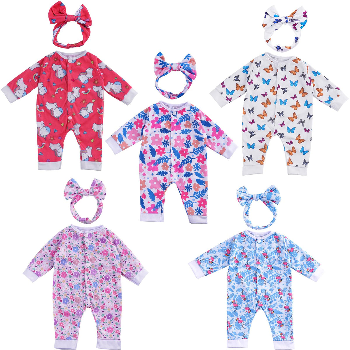 BABESIDE reborn doll romper set for 17-22 inch dolls, easy dress-up play.