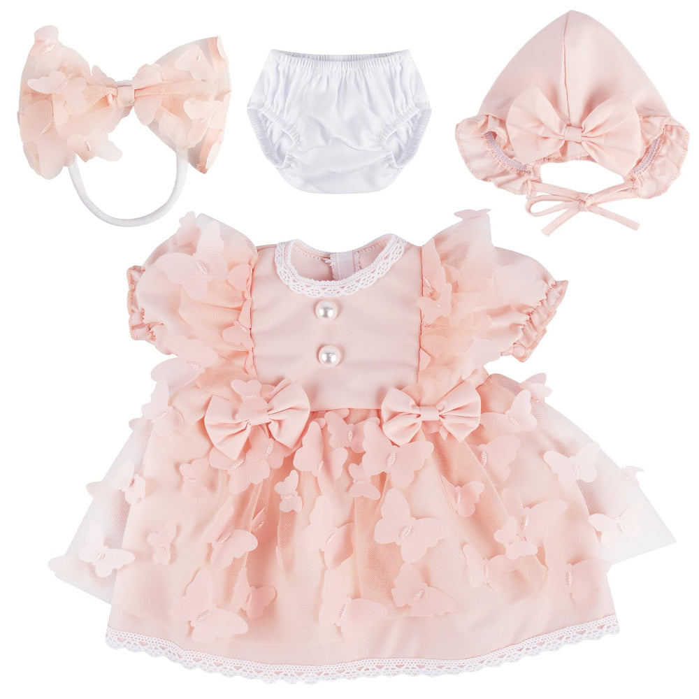 BABESIDE 4-piece doll clothes set with dress, hat, headband and underwear for 17-22 inch dolls