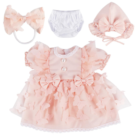 BABESIDE 4-piece doll clothes set with dress, hat, headband and underwear for 17-22 inch dolls