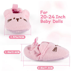 BABESIDE reborn doll shoes with paw pattern for cute outfits