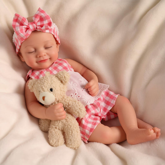 BABESIDE silicone doll sleeping pose for realistic snuggle play.