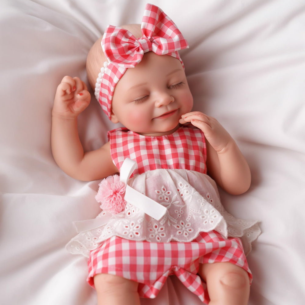 BABESIDE 16-inch silicone sleeping-face doll with lifelike skin for gentle roleplay