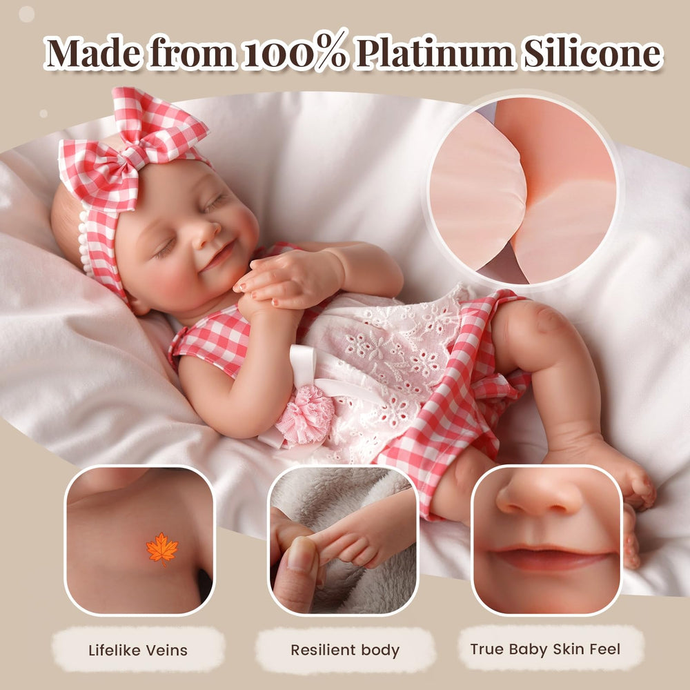 Hand-painted skin tones and tiny wrinkles on BABESIDE silicone doll