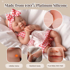 Hand-painted skin tones and tiny wrinkles on BABESIDE silicone doll