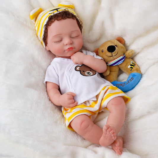 BABESIDE silicone reborn doll sleeping boy for soothing companionship and realism