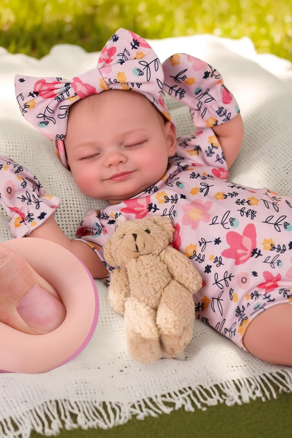 BABESIDE Skylar 17-inch doll with lifelike form for cuddling and role play.