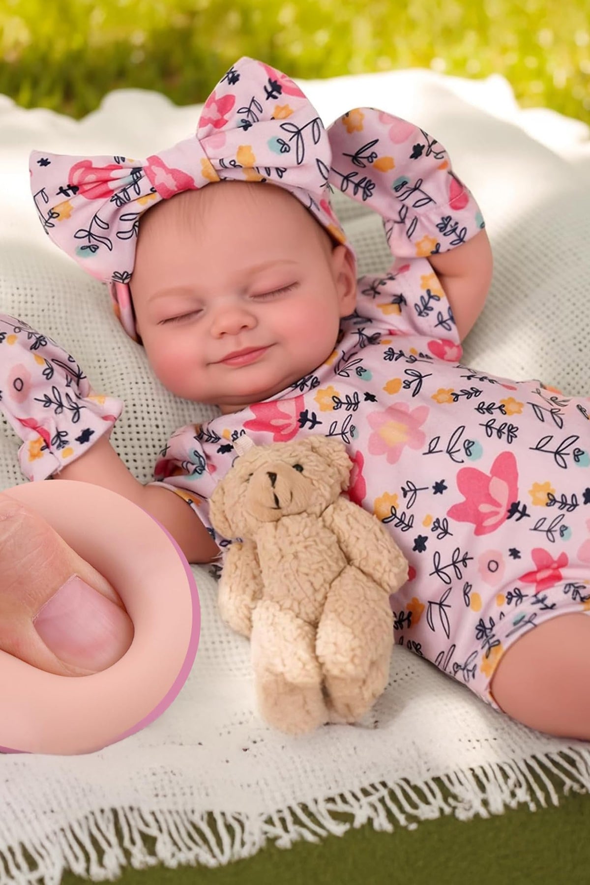 BABESIDE Skylar 17-inch doll with lifelike form for cuddling and role play.