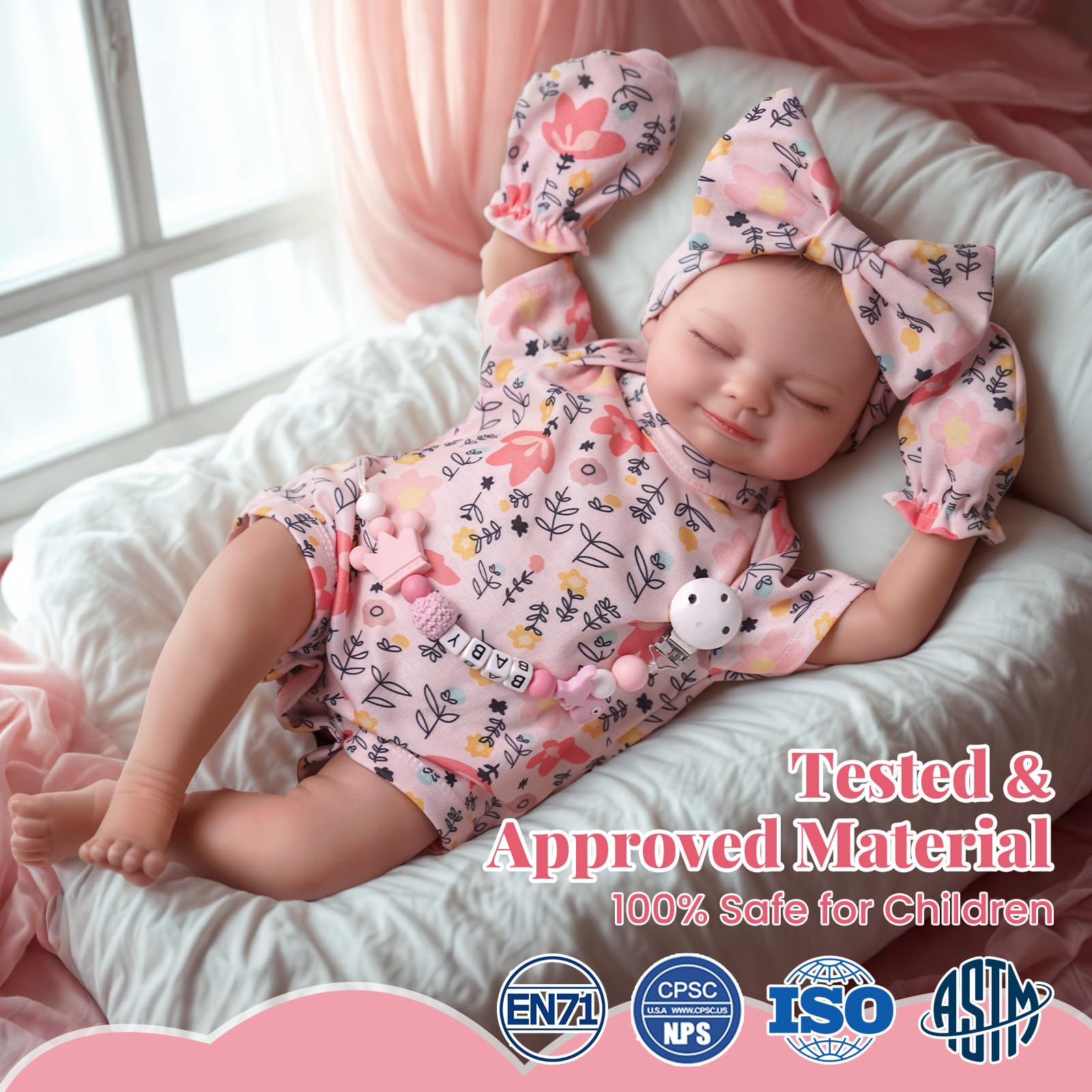 BABESIDE Skylar pink outfit with bow headband for dress-up play.