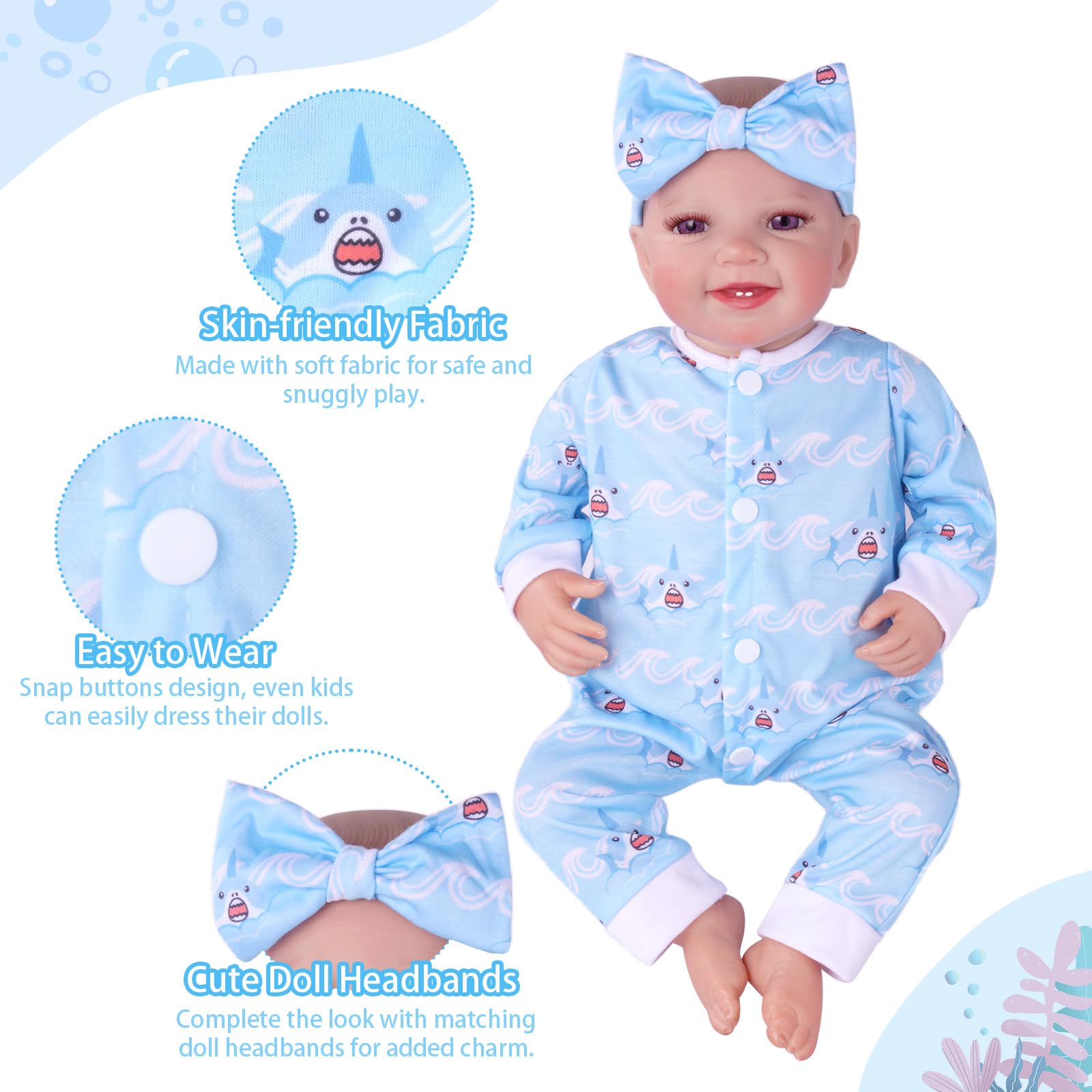 BABESIDE soft fabrics provide gentle touch for safe doll dressing experiences.