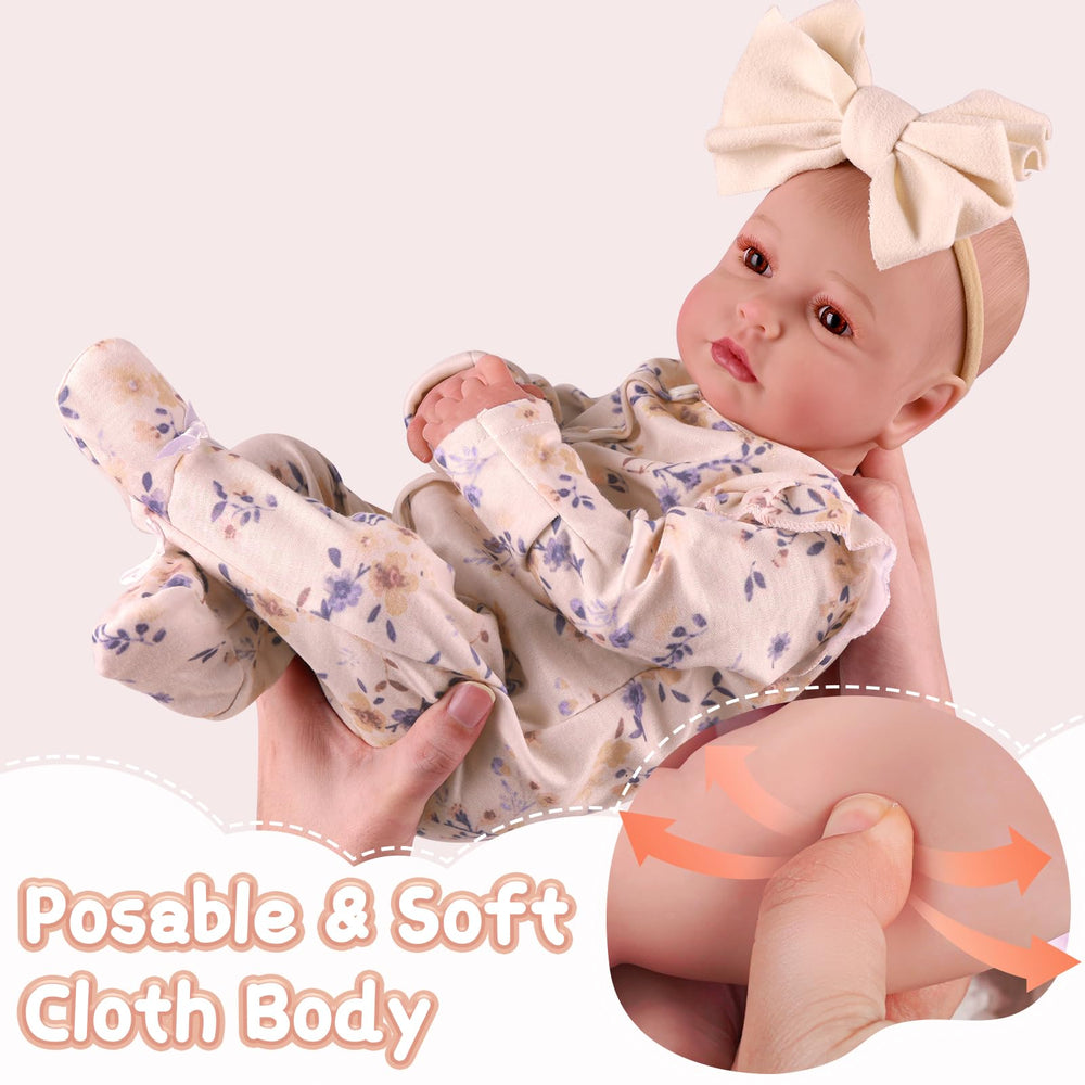 BABESIDE Soft vinyl body showing cuddly texture and poseability.
