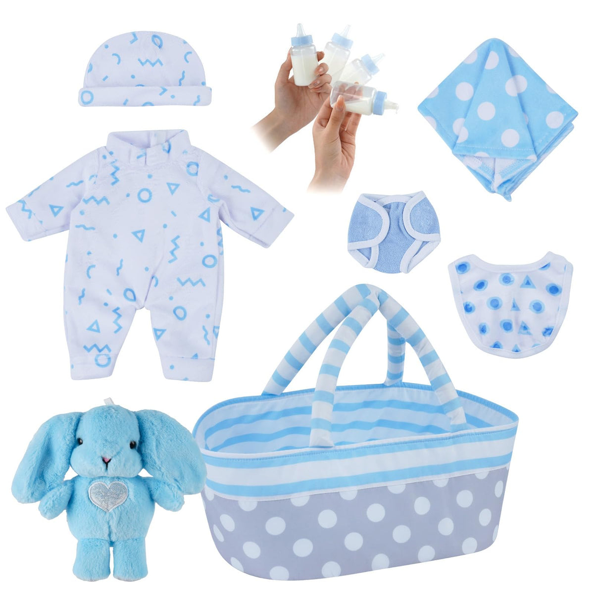 BABESIDE star-pattern doll clothes set for 8-12 inch dolls, ready for imaginative play