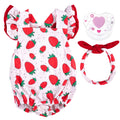 BABESIDE strawberry-pattern doll dress enhances imaginative play with bright print.
