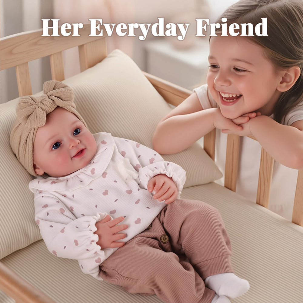 BABESIDE Tess smiling doll brightens pretend play with cheerful expression