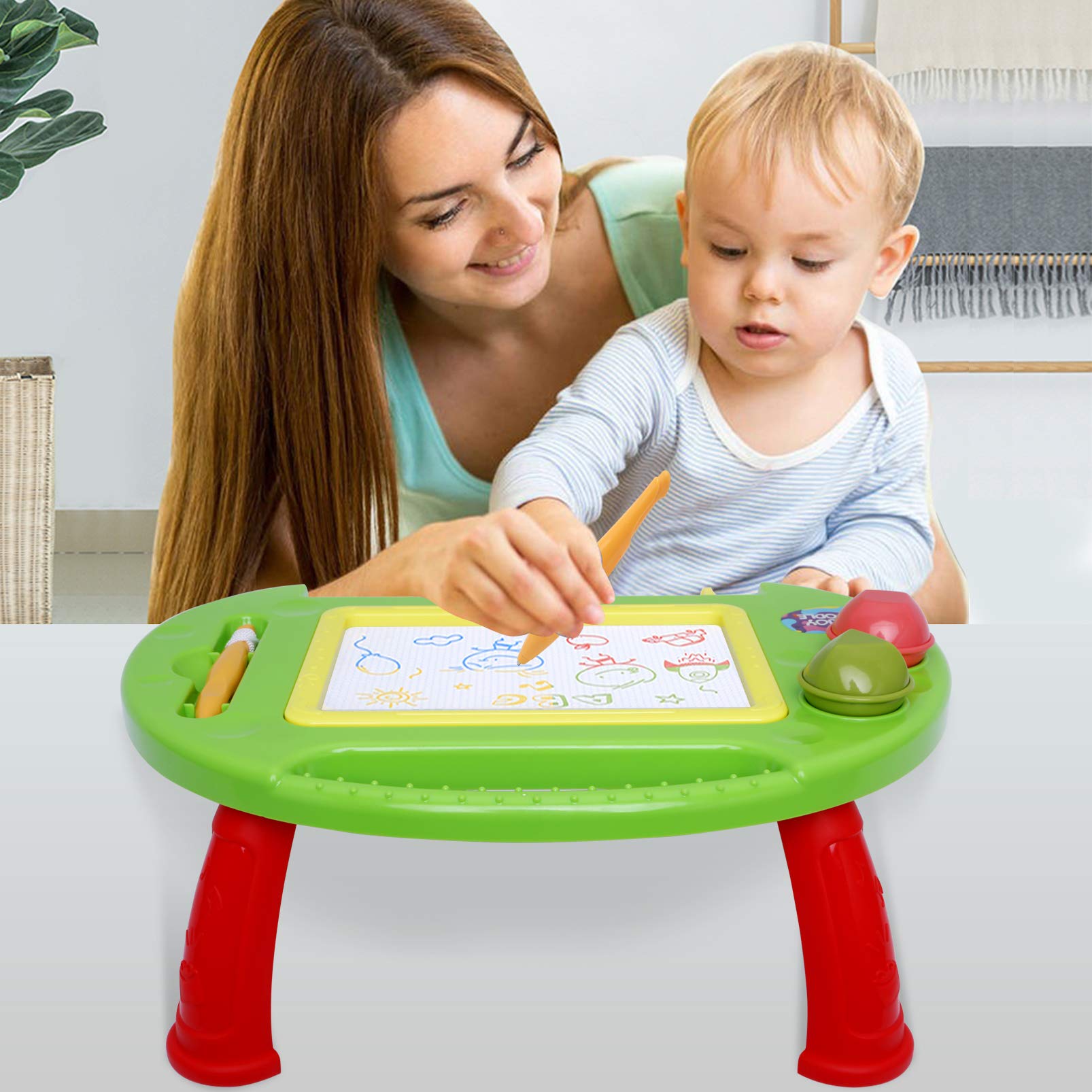 BABLOCVID erasing slide enables quick cleanups for continuous doodling.