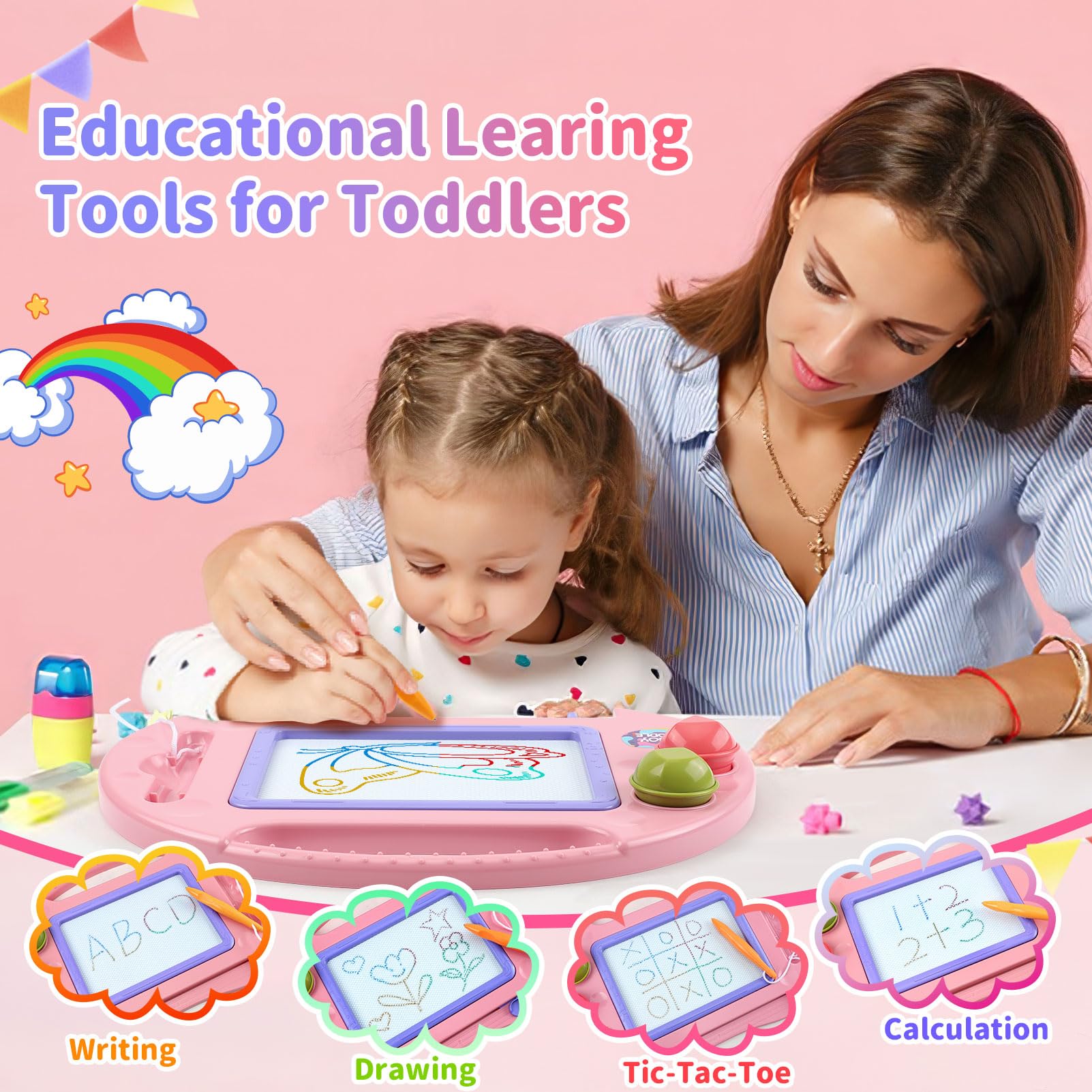 BABLOCVID compact drawing area 4.9 by 7.3 inches for preschool use.