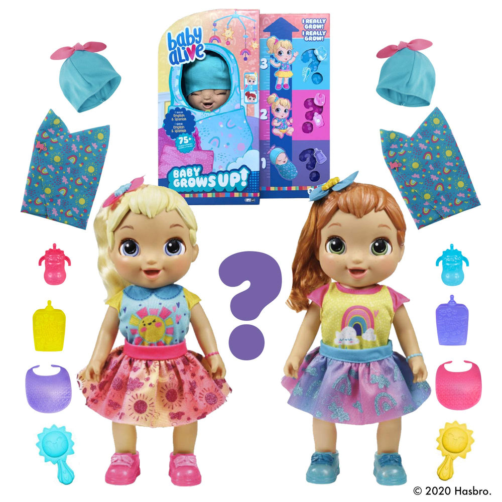 Baby Alive Baby Grows Up Happy eye color and hair reveal for pretend play.