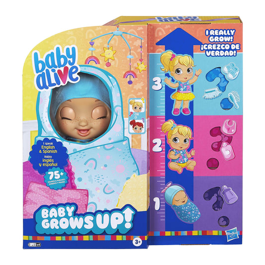 Baby Alive Baby Grows Up Happy newborn doll ready for gentle, imaginative play.