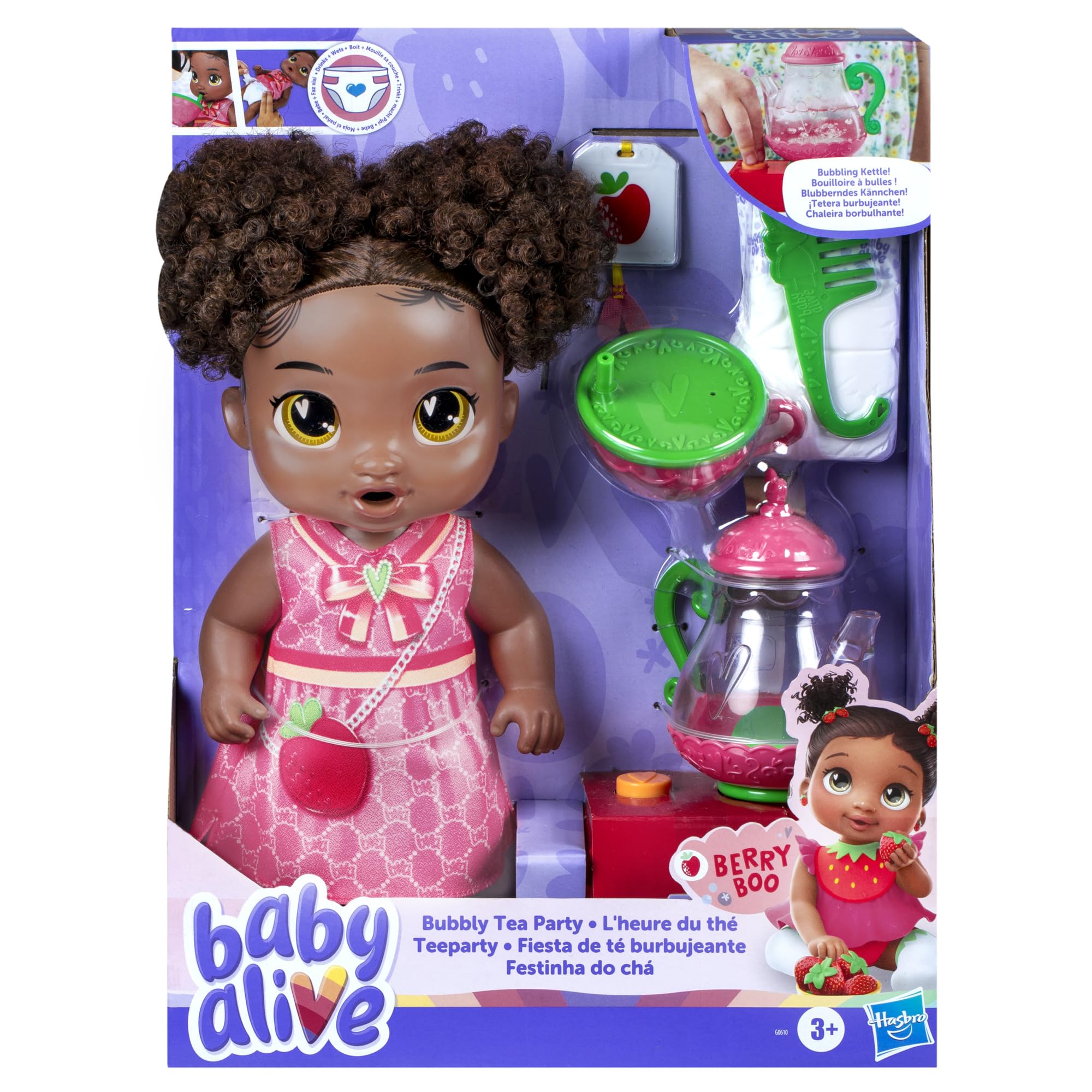 Baby Alive Berry Boo 11-inch doll ready for tea party adventures.