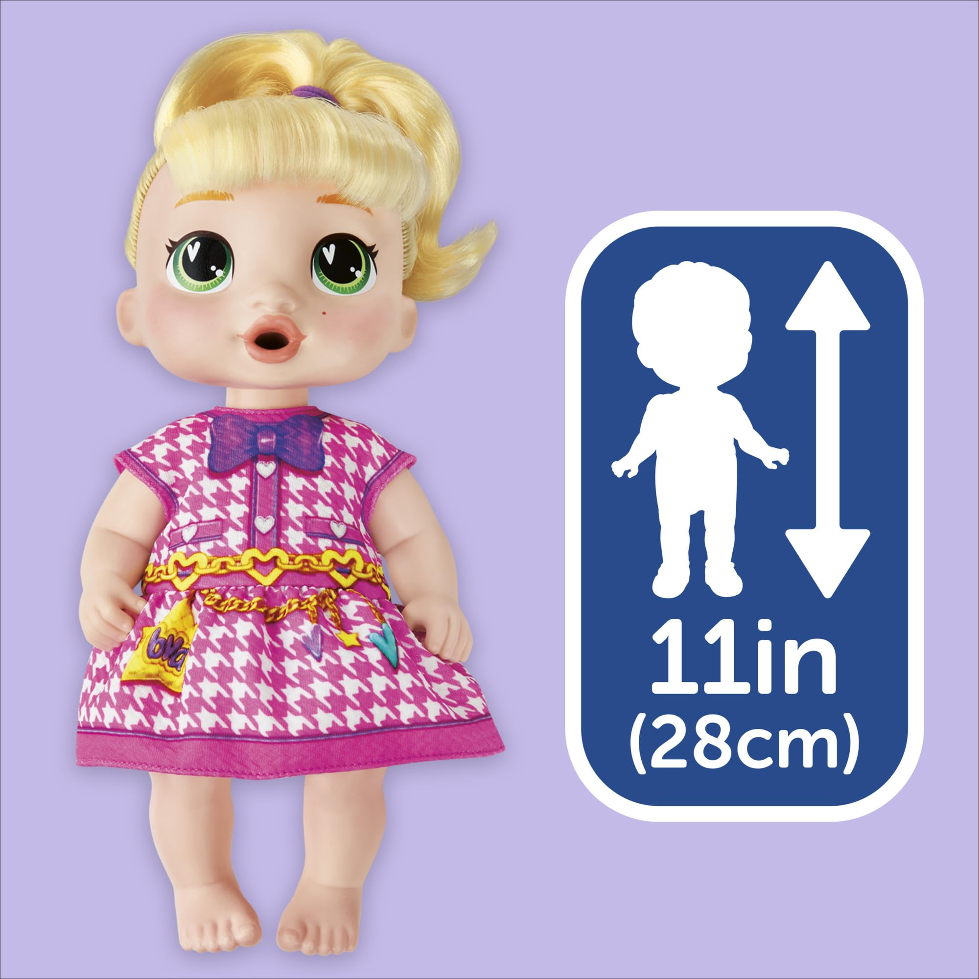Baby Alive 11-inch doll is compact and easy to pose.