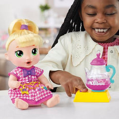 Baby Alive tea party scene setup promotes social play and imagination.