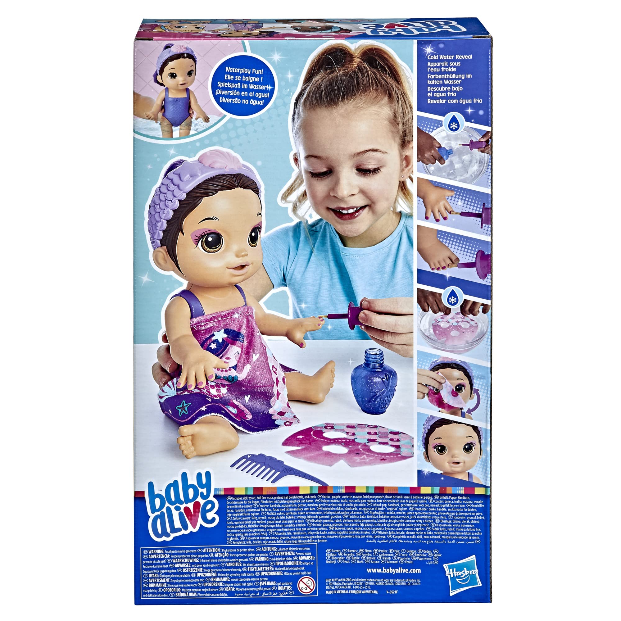 Baby Alive Glam Spa Mermaid Towel Dry-Off after spa time.