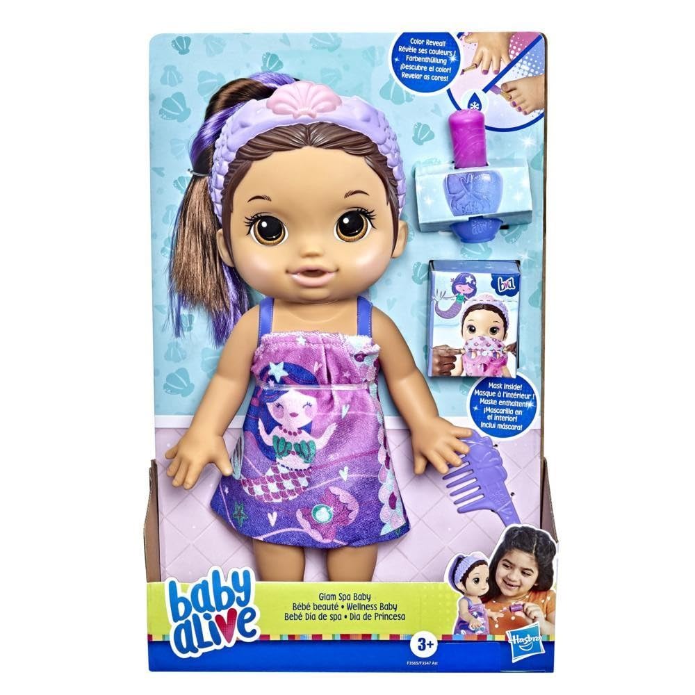 Baby Alive Glam Spa Mermaid Towel Wrap for cozy spa play.