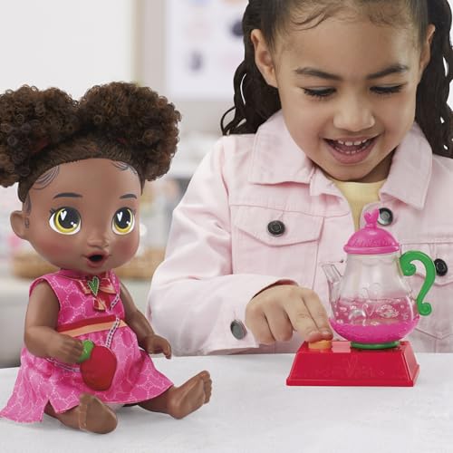 Baby Alive hair-brushing accessory with cute pigtails.