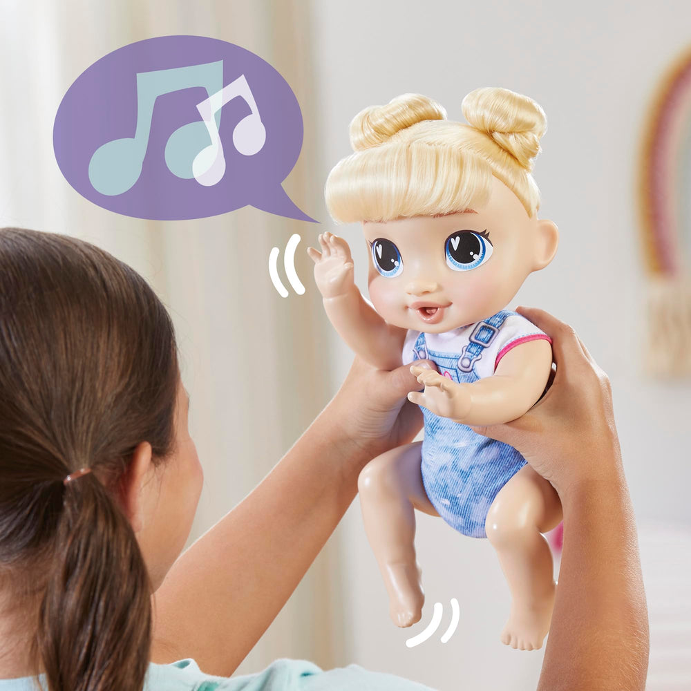 12-second musical tune prompts a dancing play session with Harper Hugs.