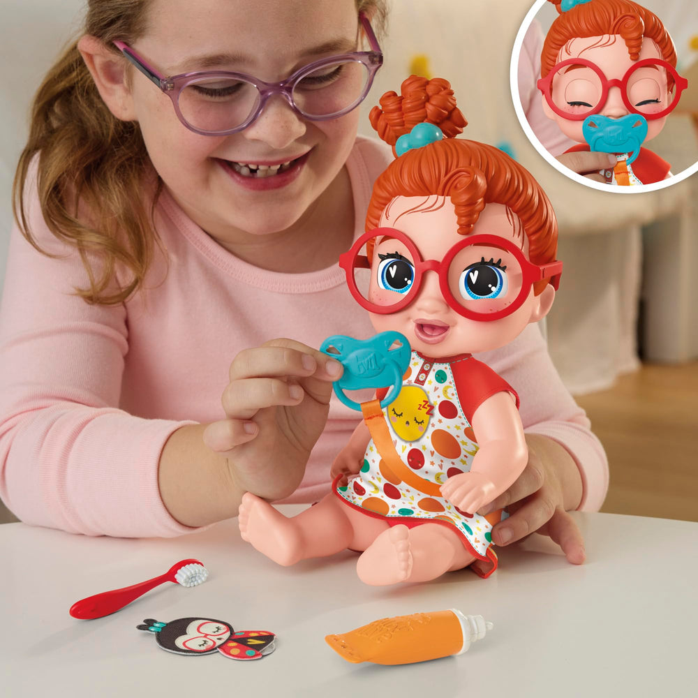 Ladybug finger puppet accompanies Dottie Doodle for storytelling during play.