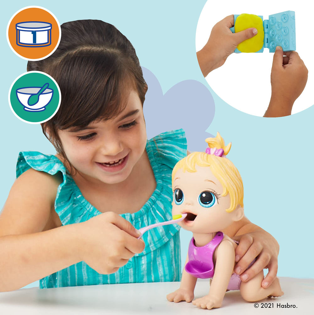 Lil Snacks doll in crawling pose for dynamic play sessions