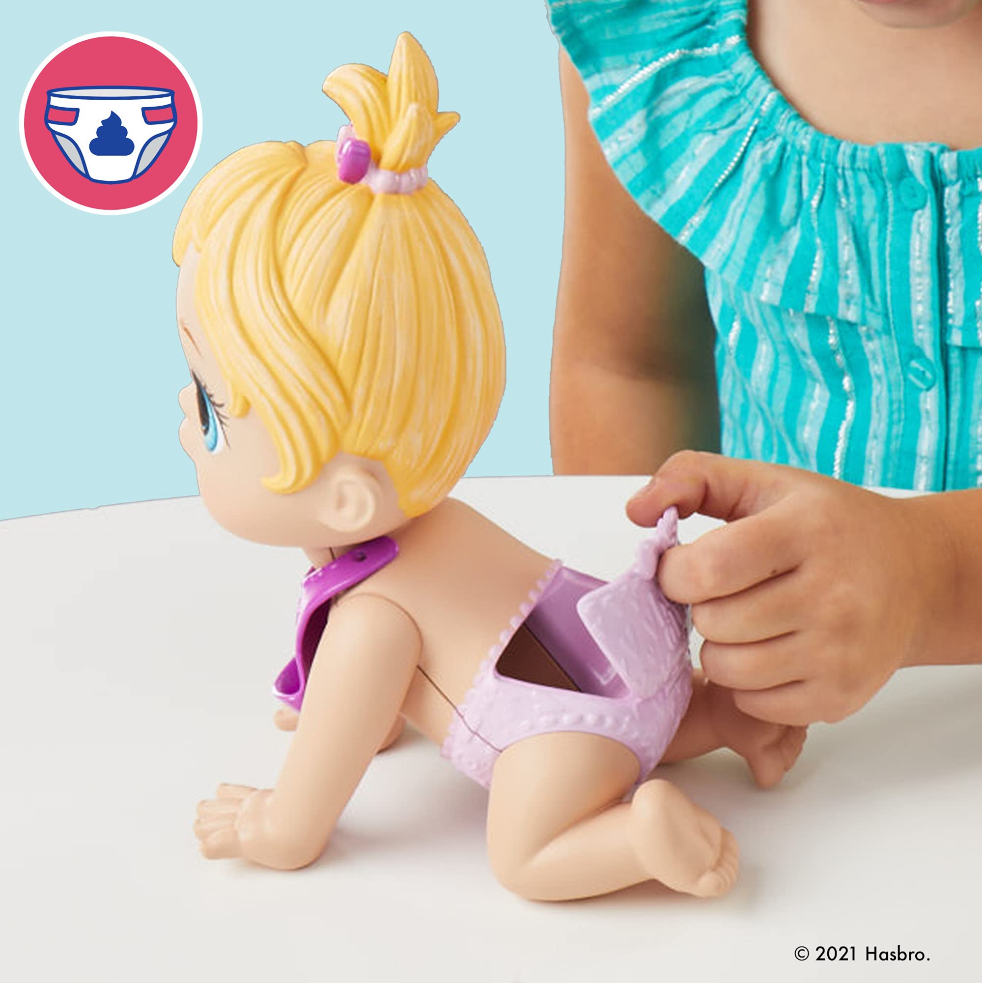 Lil Snacks doll in sitting pose ready for snack time stories