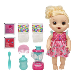 Baby Alive Magical Mixer Baby Doll with strawberry shake and toy blender for imaginative play