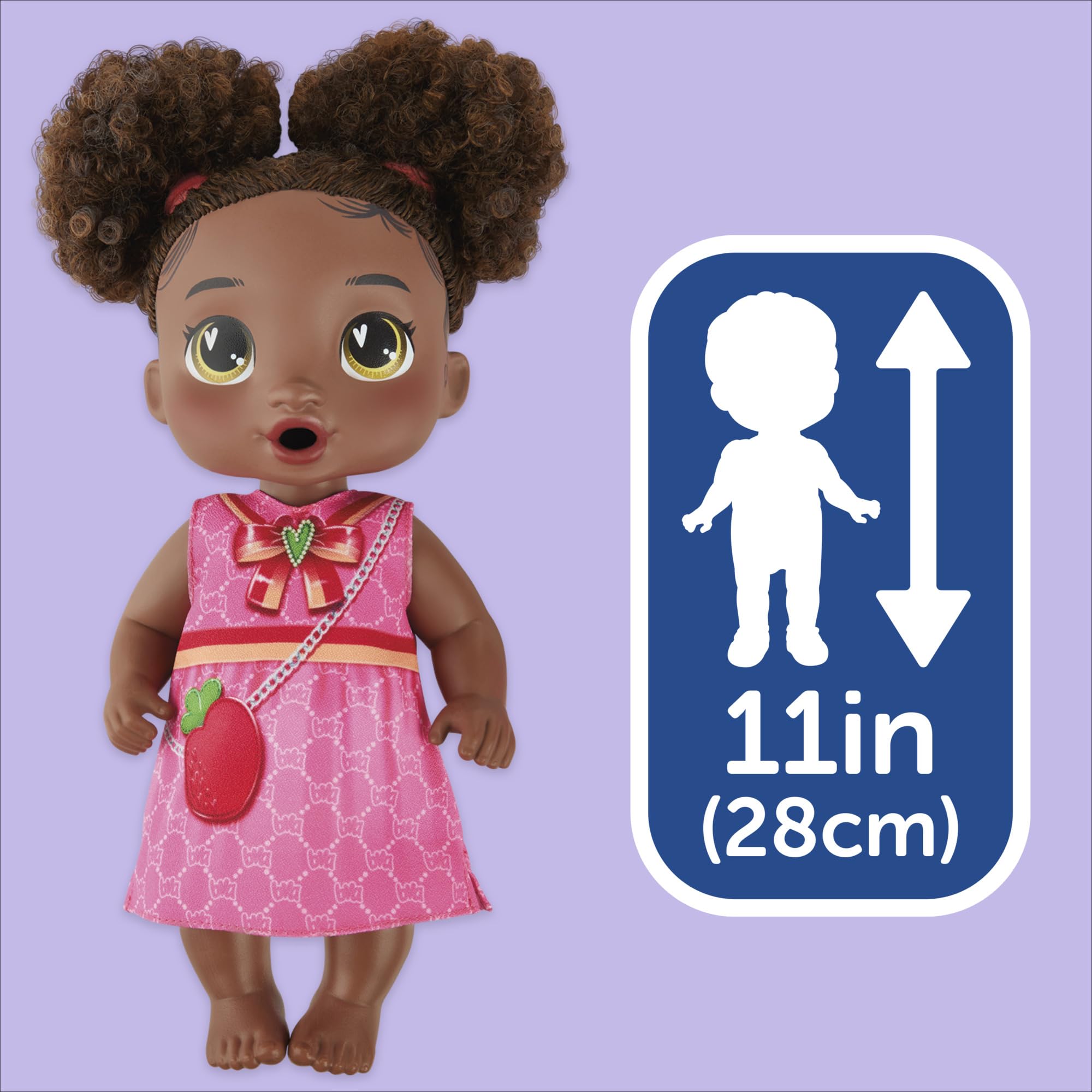 Baby Alive soft-hair doll with removable clothes for styling.