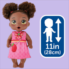 Baby Alive soft-hair doll with removable clothes for styling.