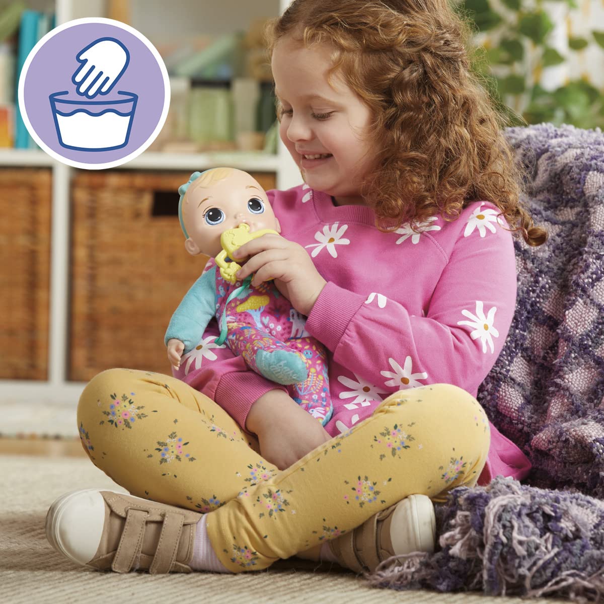 Baby Alive Soft ’n Cute doll in animal onesie with bow headband