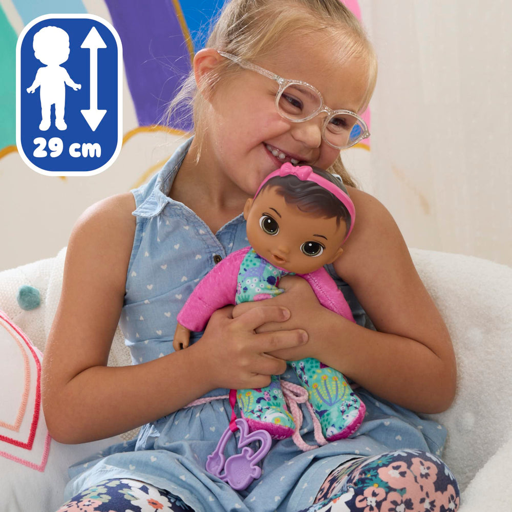 Baby Alive Soft 'n Cute doll can pose with thumb in mouth for lifelike moments.