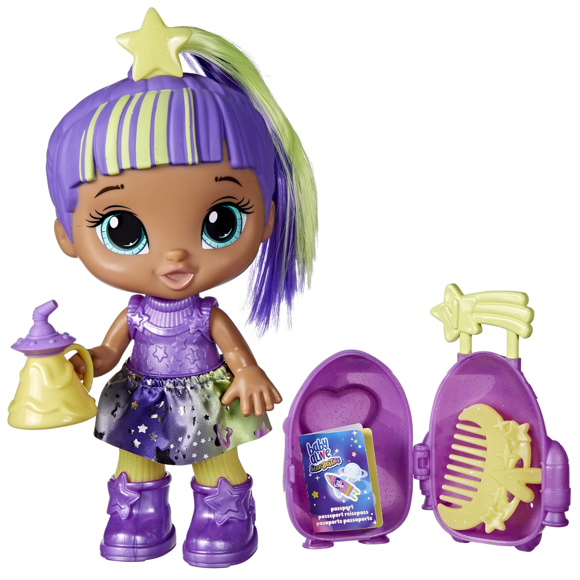Space-themed suit on Lovely Luna with accessories for pretend adventures