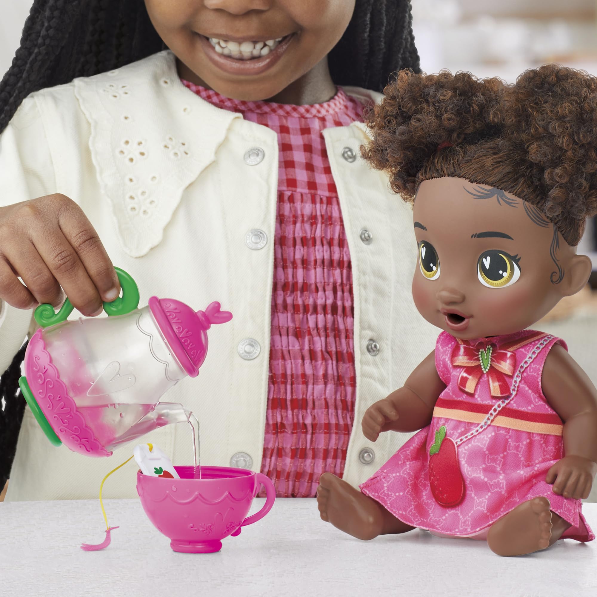 Baby Alive teacup with cover and straw for tea party play.